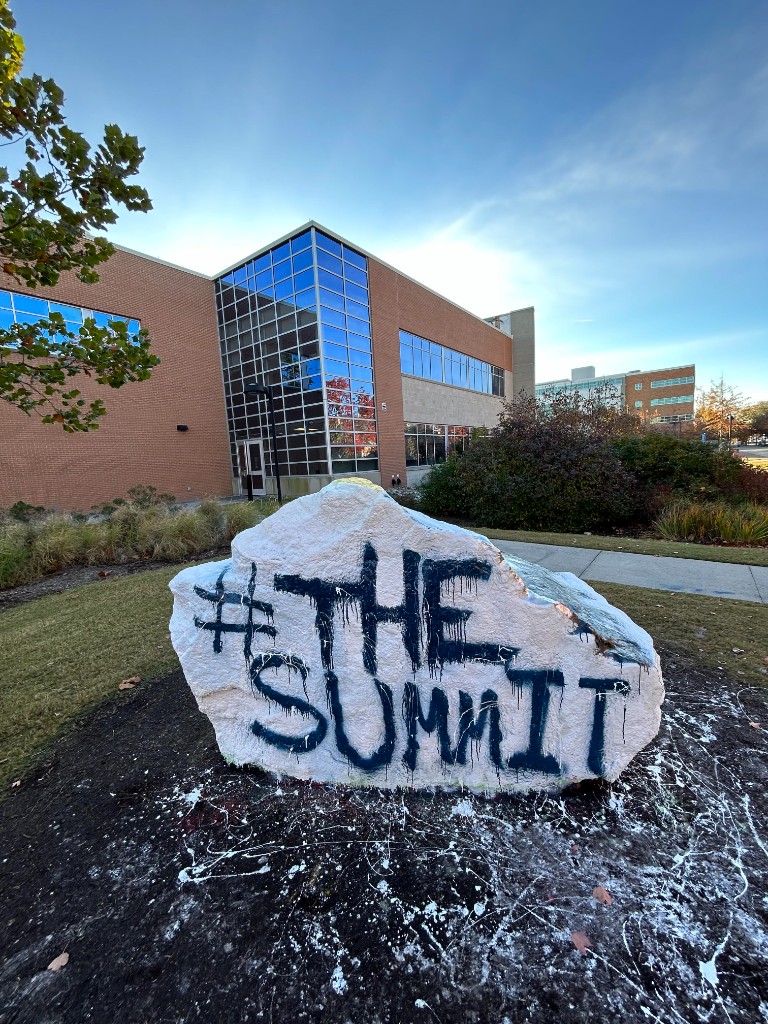 #THE SUMMIT rock landmark at Old Dominion University, where the SUMMIT Foundation mentorship program began